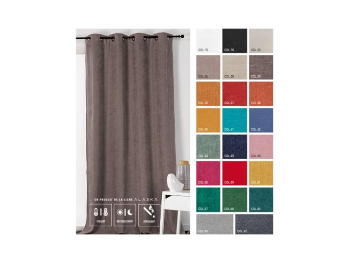 Rideau alaska isolant et 100 % occultant polyester vert 140x260 cm