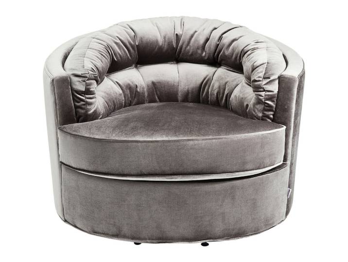 Fauteuil pivotant en velours gris