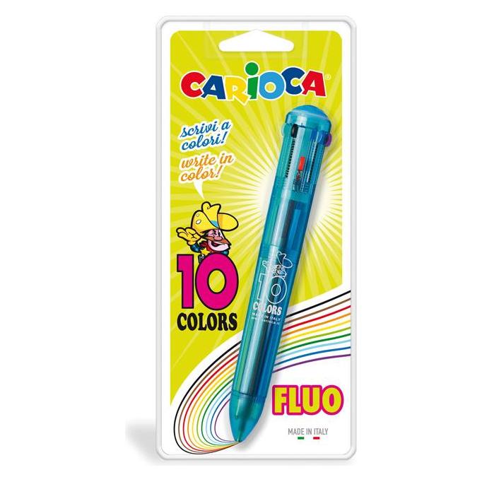 Carioca 10 Farben Clip-on Druckkugelschreiber Multi 1Stück(e) (10x) (41500)