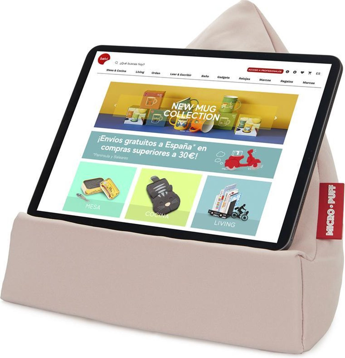 Balvi Tablet- en Boekstandaard - Lichtroze