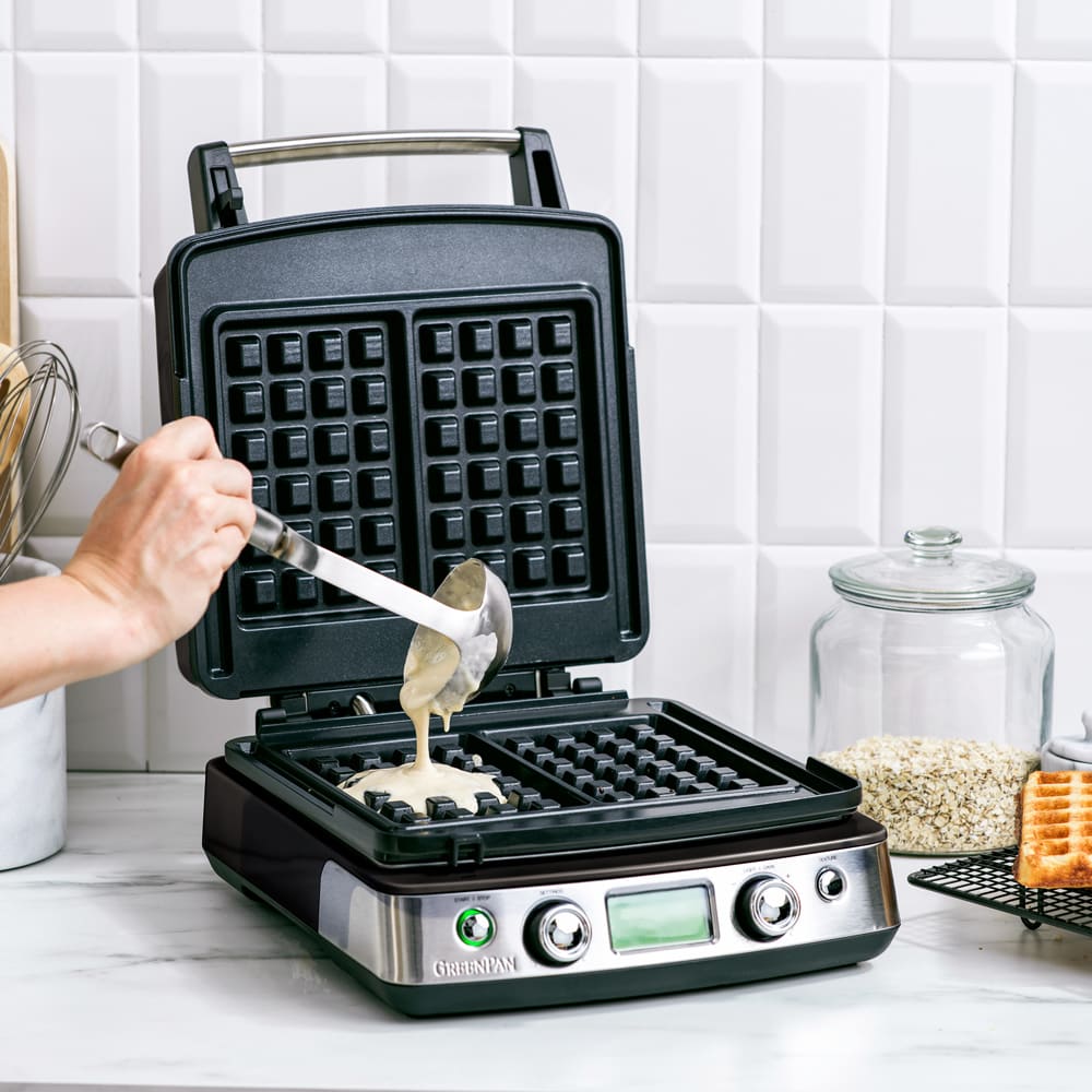 Greenpan Gaufrier inox triply revêtement céramique - elite noir en métal Noir 31x15x35cm