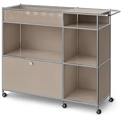 Tchibo - Barwagen Metall »Cn3« mit Klappenfach - 126,5x40x101,5cm - taupe -