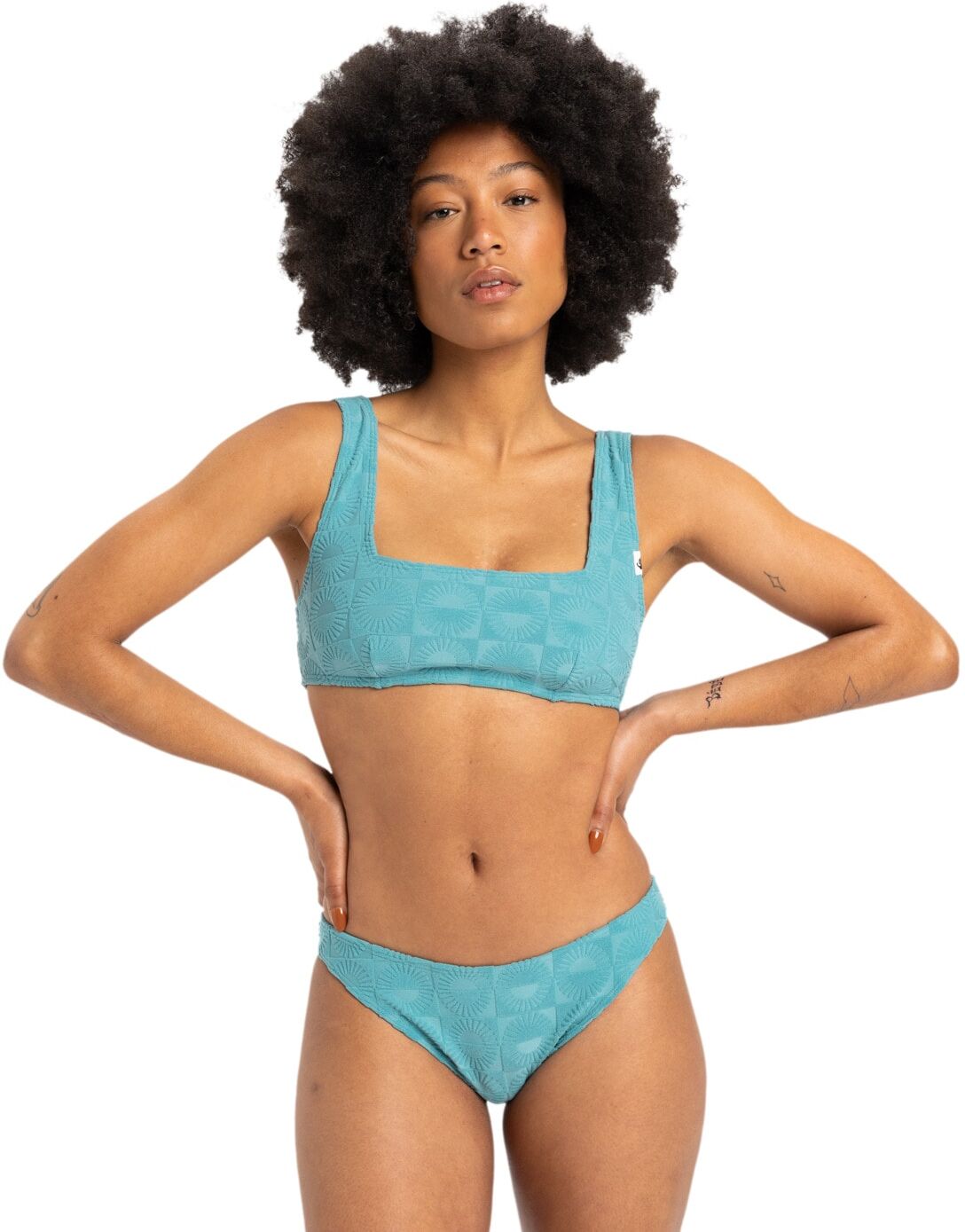 Bikini-Hose QUIKSILVER "Dark Roy", Damen, Gr. L, blau (brittany blau), Obermaterial:[Hauptmaterial] 6% Elasthan, 36% Polyester, 58% Polyester., Badehosen Bikini-Hose brittany blau L