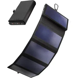 Sunslice Tragbare Solar-Batterie 8W "Electron" (10000 mAh, 8 W, 20 Wh), Powerbank, Schwarz