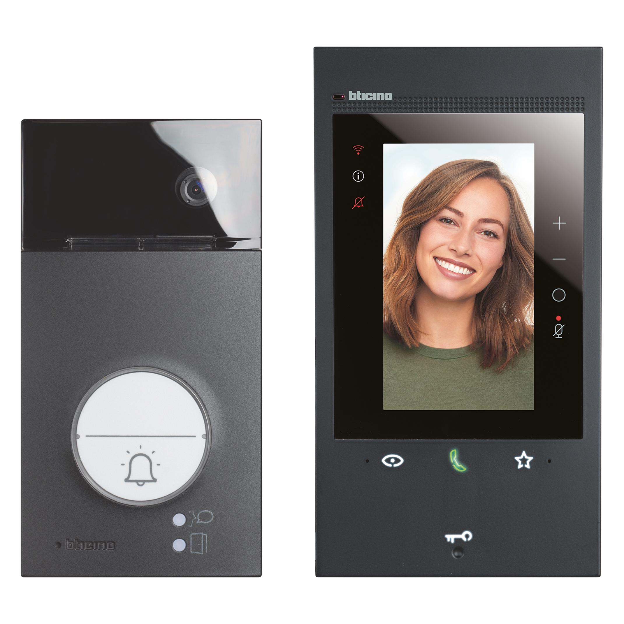 Bticino Flex'ONE Video-Set L3000 mit Classe 300EOS, Schwarz (Kabelgebunden) (905291)