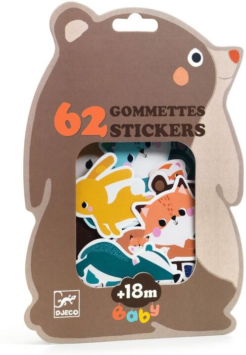 62 gommettes stickers Animaux de la forêt - Djeco