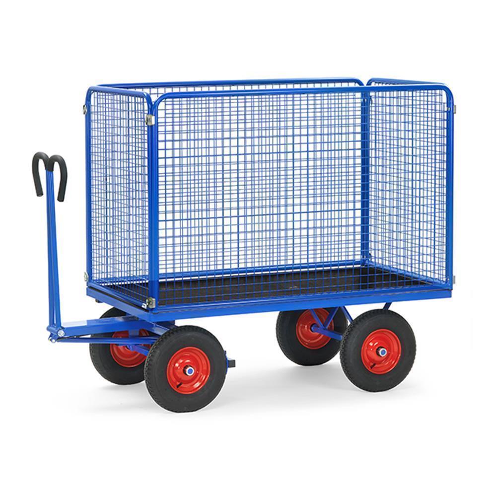 fetra 6444V, Stahl, Transportwagen, Blau, 1000 kg, 4 Rad/Räder, Gummi