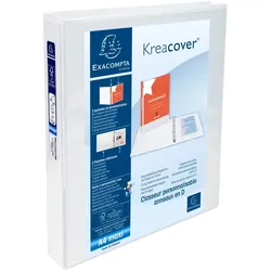 Exacompta Festes Ringbuch personalisierbar, 2 Hüllen, 2 Ringe in D-Form 25mm, Serie Kreacover - A4 Maxi