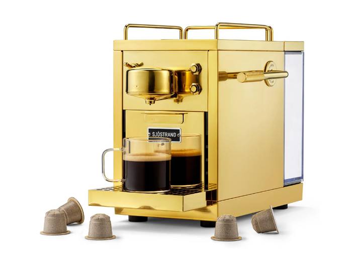Kapselmaschine Sjöstrand The Original 2.0 , Energieeffizienz: A, gold (kupfer), Kaffeemaschinen, Kapselmaschine