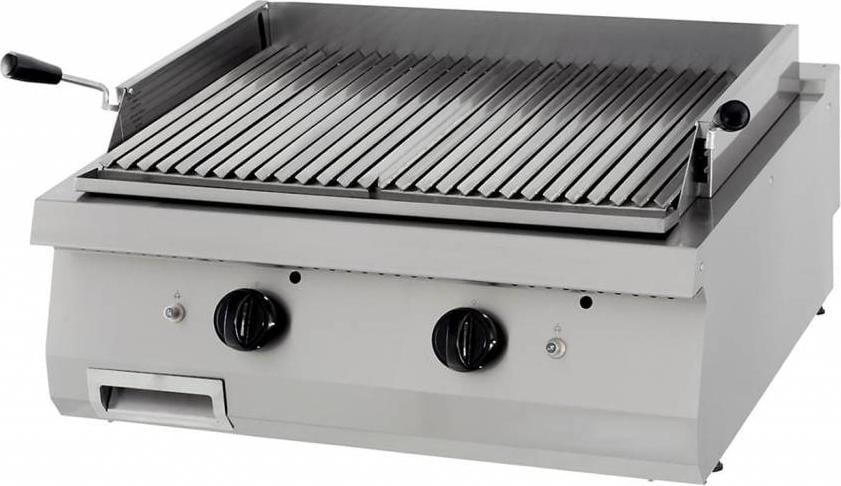 Maxima Gastro Heavy Duty Lavasteengrill Dubbele uitvoering Gas - 70 cm diep