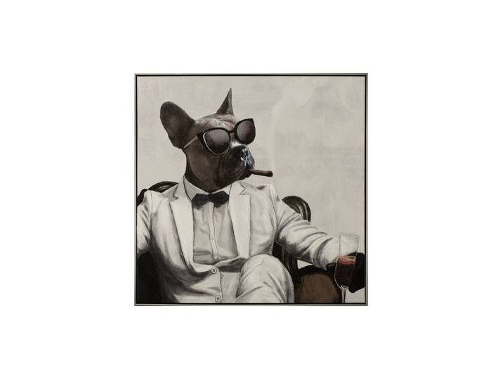 Handgemaltes Bild „New Yorker Hunde-Mafiosi“ 82.5 x 82.5 cm Multicolor Crea Collection