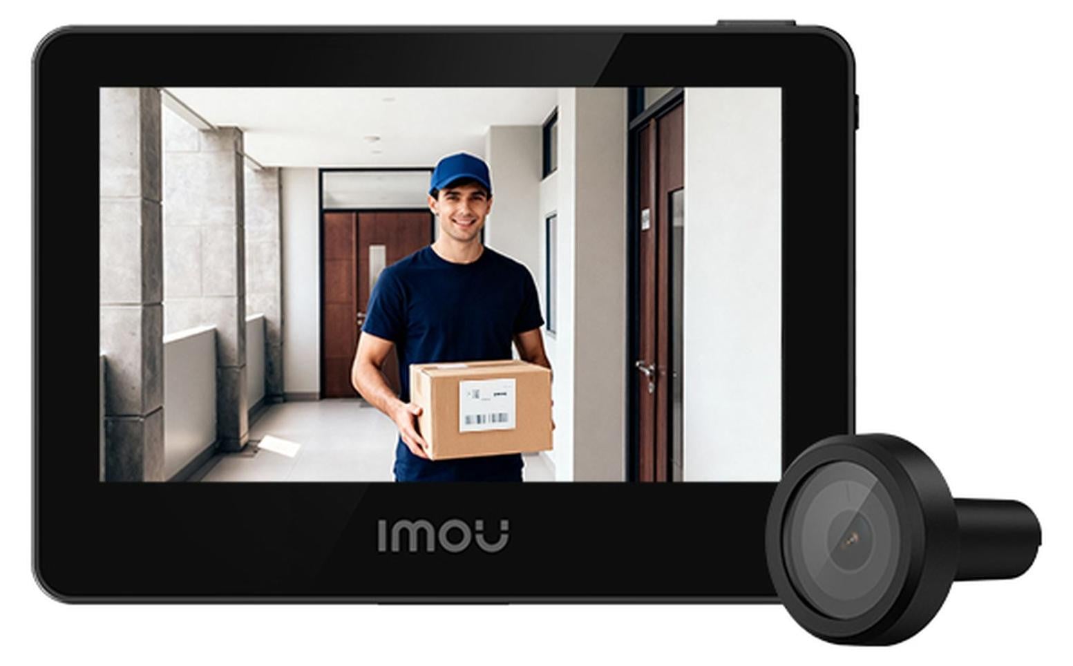 IMOU Judas camera VD1 met 4.3-inch beeldscherm, 3K 5MP Ultra HD, panoramisch beeld en wifi, zwart