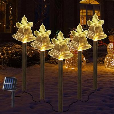 USA Free Shipping Shop 5PC Christmas Fawn Solar Stake Lights Waterproof Landscape Christmas Lights Pathway Christmas Decorations LED Lights Law bell