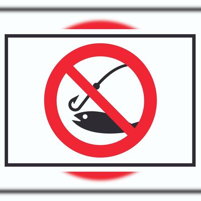 HB-Druck Angeln verboten Symbol Schild A2 Rückseite selbstklebend