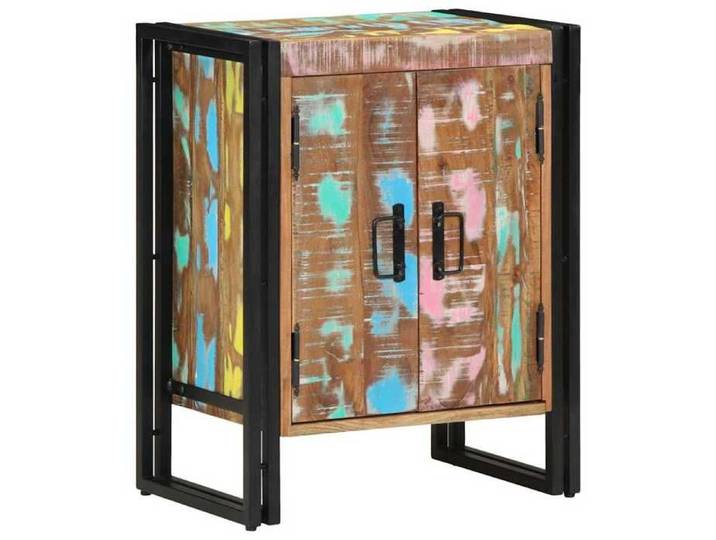 Armoire à chaussures - - Range-chaussures - Bois massif - 2 portes - 3 étagères - 56x35x70 cm @73096