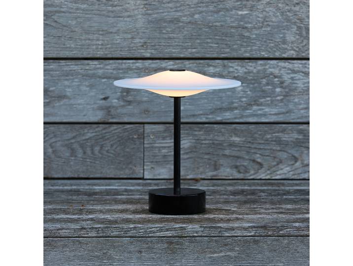 lampe à poser LED portable Sinus 22, noir, IP44 - Piet Hein - Balcon - Design - Aluminium - À ampoule unique