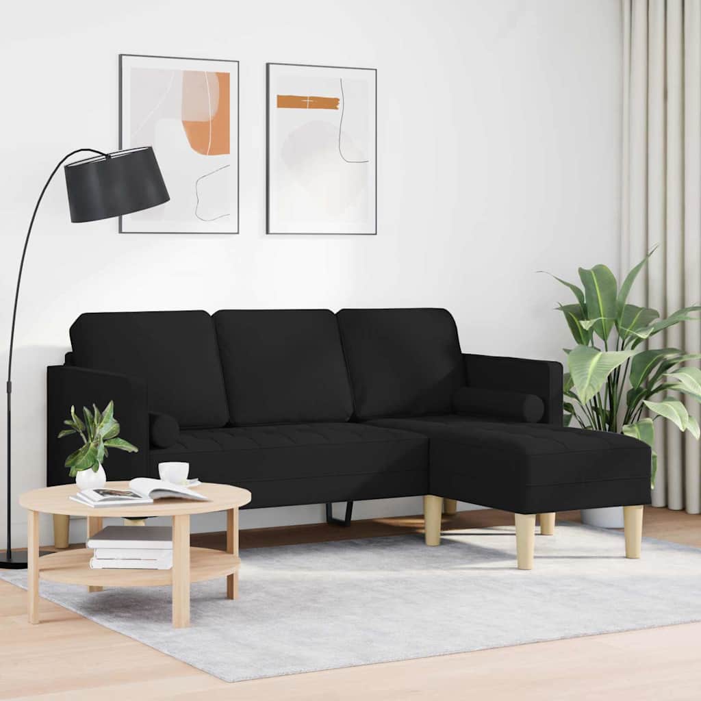 vidaXL Ensemble de Canapés Noir 173 x 131 x 67 cm Polyester