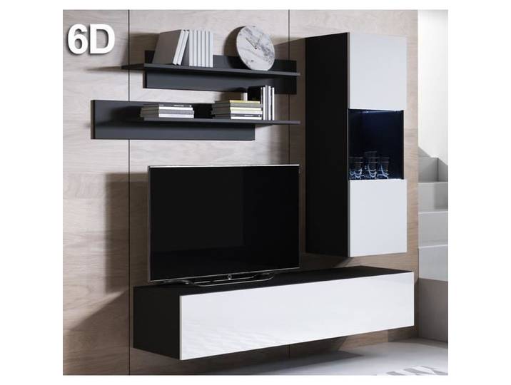 Combinaison de meubles Luke 6D noir et blanc (1 6m)