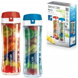 Sencor SBB 003ST Smoothie-Flasche 2 Stück / 0,6L, Zubehör Mixen + Schneiden, Transparent