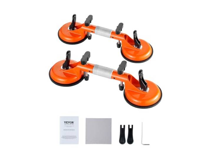VEVOR Ventouse de Rapprochement Joints Carrelage 125 mm\, Poseur de Joints Granit à Ventouse\, Lot de 2\, Réglable à 180°\, Outil d'Installation de Comptoir\, pour Nivellement Jointure Dalle de Marbre