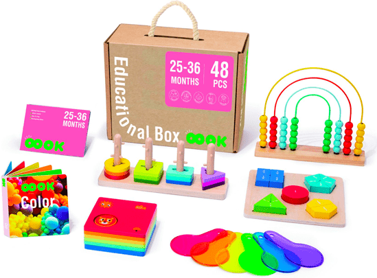 Tooky Toys Educational Box for 25-36 Months - Develops Hand-Eye Coordination and Fine Motor Skills