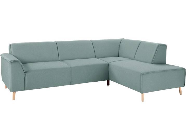 Ecksofa HOME AFFAIRE Janek Scandic Design, elegant und zeitlos, L-Form , grün (mint), B:263cm H:81cm T:191cm, Struktur fein ( 100% Polyester);Struktur weich (92% Polyester, 8% Nylon);Struktur fein ( 100% Polyester), Sofas, Ecksofa, mit Federkern und Keder in scandinavischem Design