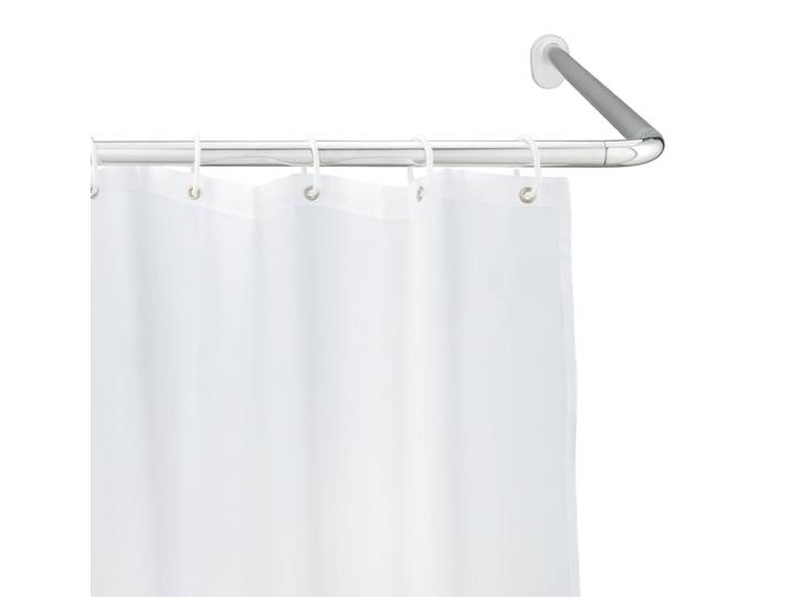 WENKO Winkel Stange Universal Chrom 25 mm Bade Wannen Vorhangs Dusche Aufhängen