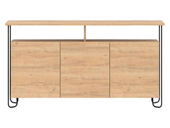 CALICOSY - Buffet 3 portes et pieds en métal Dilly - L130 cm