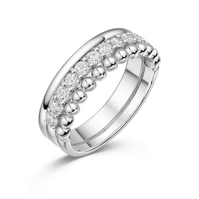 Fingerring FIRETTI "Schmuck Geschenk Silber 925 Damenring Ring Krone" Gr. 56, silber (silberfarben, kristallweiß), Fingerringe, Damen, 56, Silber 925 (Sterlingsilber), 6mm, Fingerring, mit Zirkonia (synth.)
