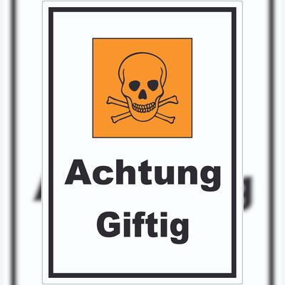 HB-Druck Aufkleber Gefahrensymbol Achtung giftig Totenkopf A1 (594x841mm)