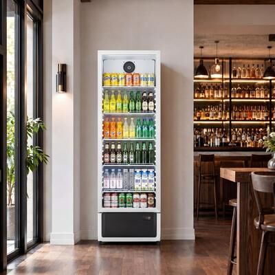 Yeego 23.4 in. Commercial Glass Door Beverage Refrigerator with Low-E Double Glass, Fan Cooling Frost-Free System