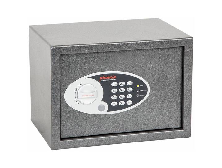Phoenix Coffre-Fort VELA 17 L serrure électronique + clé - Gris