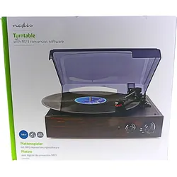 NEDIS Plattenspieler Riemenantrieb 18W Integrierter Verstärker MP3 Umwandlung
