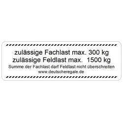 Biedrax Selbstklebende Regalbelastung-Etikette (SNR)