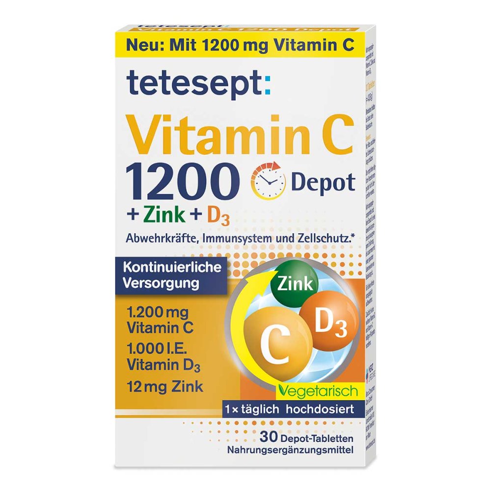 Merz Consumer Care GmbH Tetesept Vitamin C 1.200mg + Zink+D3 Depot Tabletten 18458550