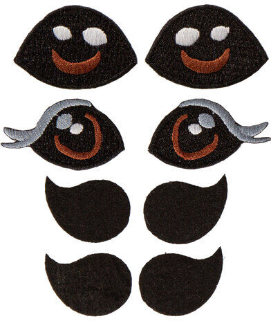 buttinette Applikationen "Augen und Nüstern", Größe: 3 cm, Inhalt: 8 Stück