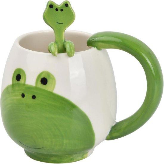 Grappige Kikker Koffiemok met Lepel - 400 ml Keramische Koffiemok voor Cadeaus