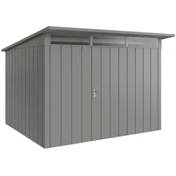Hörmann Metall-Gerätehaus "Juno" mit Pultdach, JPD13 - Modern, 310 x 262 cm (B x T),graualuminium,