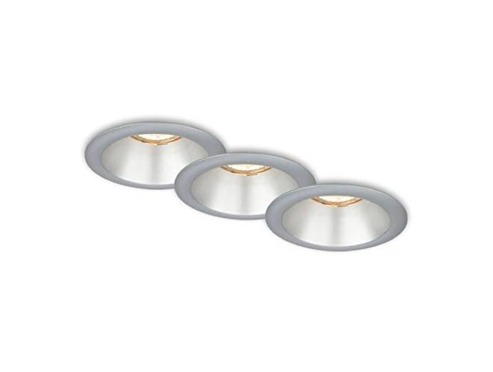 Briloner - Set de 3 lampes encastrées\, Lampes encastrées\, Douille GU10 en retrait\, Spots encastrés\, Chrome mat\, 95x61 mm