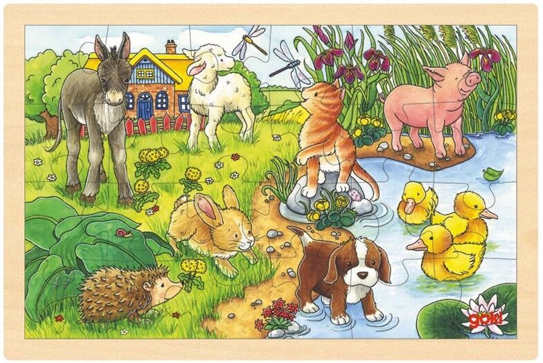 Puzzle en bois bébé animaux 24 pièces - Goki