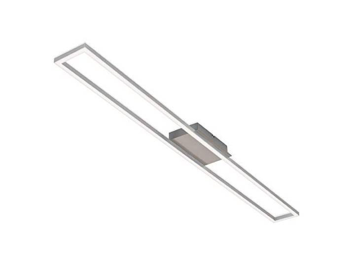 Briloner Leuchten - Plafonnier LED\, plafonnier à gradation\, avec fonction mémoire\, 20 Watt\, 1.800 Lumen\, 3.000 Kelvin\, Matt-Nickel-Alu\, 1.100x120x50mm (LxlxH)