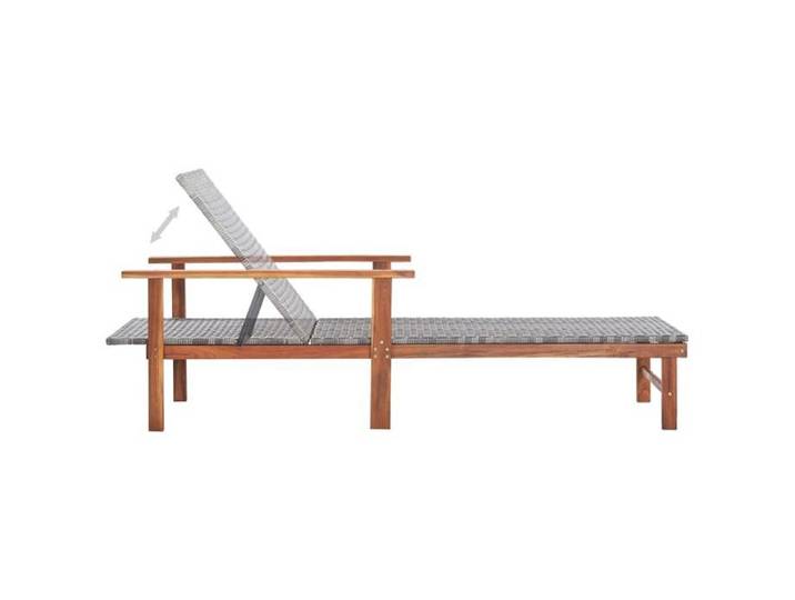 Promotion mars  * Bain de soleil - YUNYAN - Chaise longue(1 PLACES) - 110 kg par siège - Résine tressée et bois d'acacia massif Gri