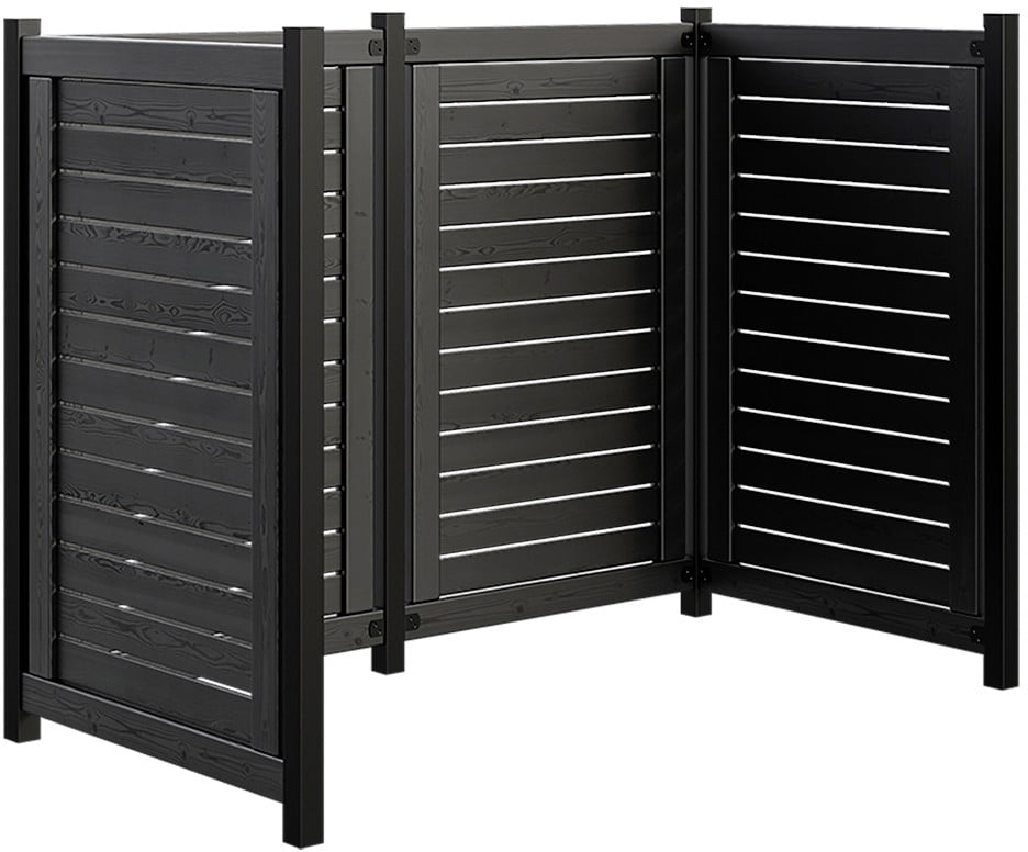 Plus Mülltonnenverkleidung Lund 165x85x124cm z/Einbetonieren RAL 9005 Schwarz