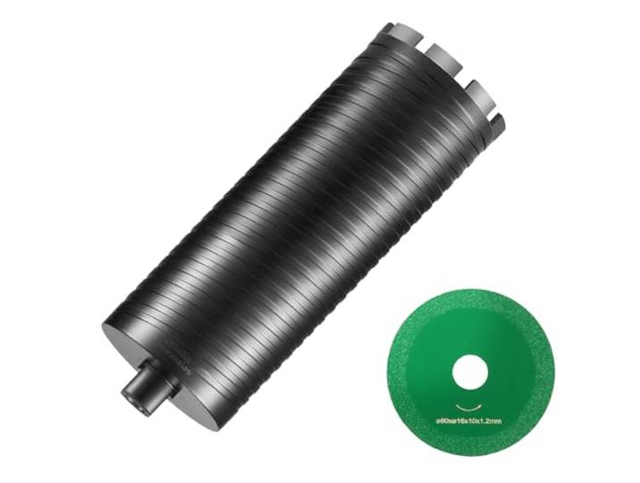 VEVOR Couronne Diamanté Humide/Sec 102 mm\, Profondeur de Perçage de 241 mm\, Foret à Béton avec Adaptateur de Foret Pilote et Lame de Scie\, Filetage Intérieur 16-279 mm\, Soudage au Laser\, pour Brique