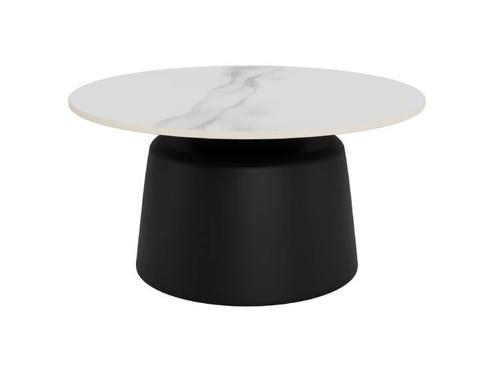 Table basse Landeo - 70 cm Ø 70cm Blanc/Imitation marbre blanc