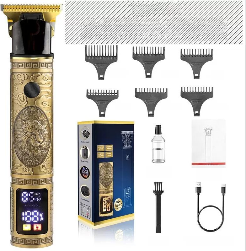 INF Digitaler Haarschneider mit drei Geschwindigkeiten und Löwenkopf-Design für Herren