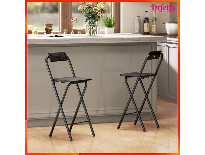 Tabouret de bar - AKOZON - 11880 - Pliable - Avec dossier - Repose-pieds