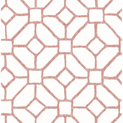 A-Street Prints Addis Coral Trellis Wallpaper