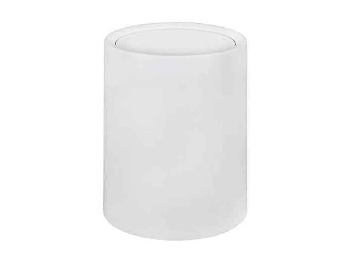 WENKO Poubelle à Couvercle basculant Atri 6 litres Poubelle Salle de Bain à Couvercle en Plastique et Seau intérieur Sachet Plastique Invisible Accessoire Salle de Bain 21 x 25\,5 cm Blanc