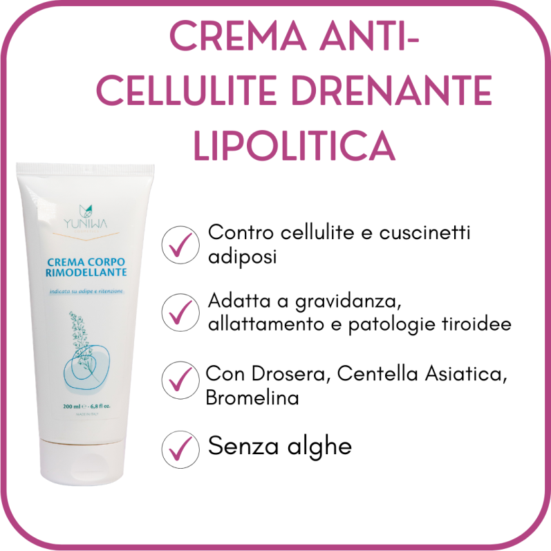 yuniwa cosmetics Crema anti-cellulite drenante lipolitica mini size